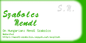 szabolcs mendl business card